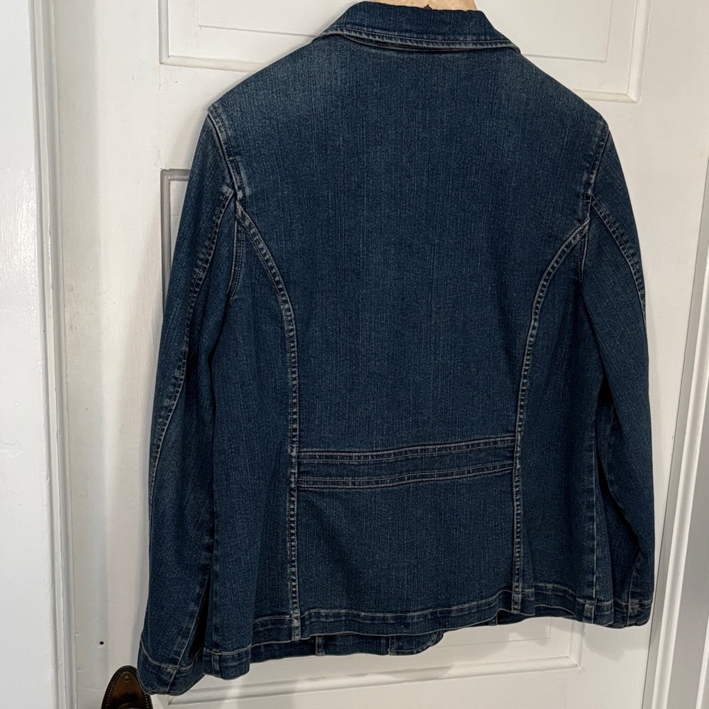 Style &Co Indigo Denim Blazer Jacket - Women's 18W - Picture 4 of 5